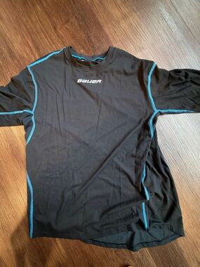 Bauer Men’s Black shirt with Blue Stitching